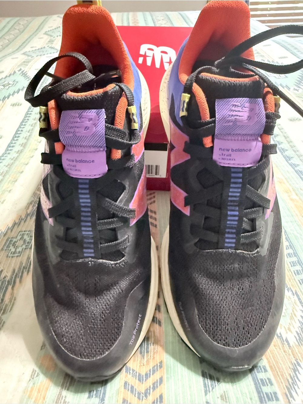 New Balance Black Sneakers with Purple & Coral Highlights - Picture 2 of 5